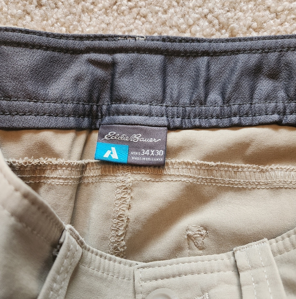 Eddie Bauer First Ascent Men's Tan Technical Pants - 34x30 - Picture 5 of 12